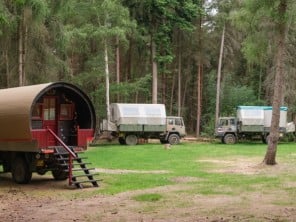 Glamping in Converted Army Trucks in Norfolk Woodland